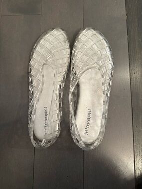 Jeffrey Campbell Transparent Jelly Lattice Ballet Flats